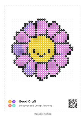 Bead Craft Printable Bead Pattern PDF Preview - Flower pattern