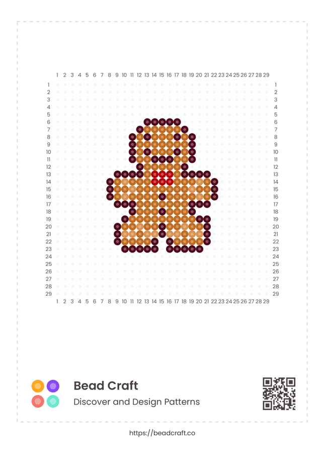 Bead Craft Printable Bead Pattern PDF Preview - Ginger Bread pattern