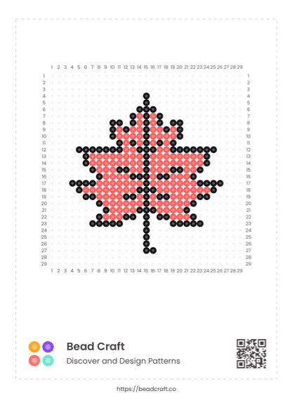 Bead Craft Printable Bead Pattern PDF Preview - Leaf pattern 