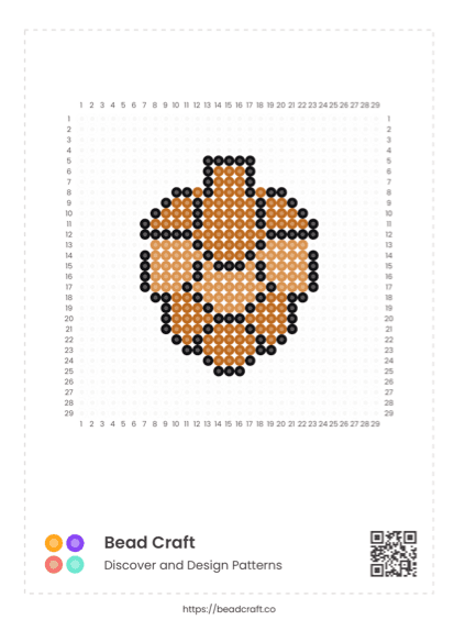 Bead Craft Printable Bead Pattern PDF Preview - Pine cone pattern 