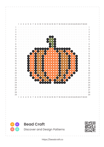 Bead Craft Printable Bead Pattern PDF Preview - Pumpkin pattern 