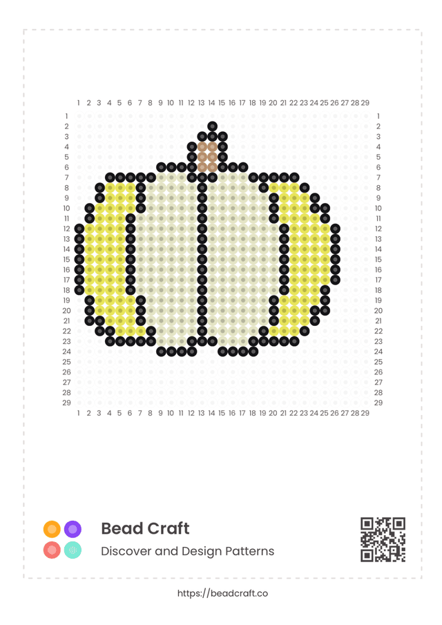 Bead Craft Printable Bead Pattern PDF Preview - Pumpkin pattern 