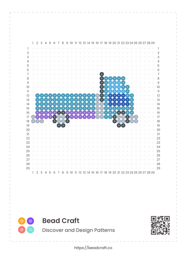 Bead Craft Printable Bead Pattern PDF Preview - Truck pattern 