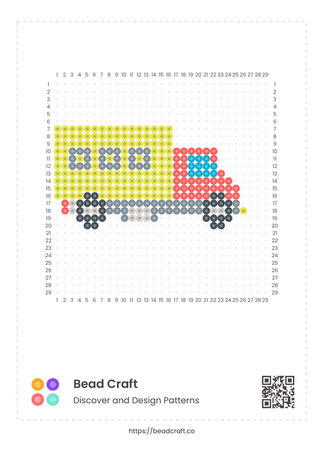 Bead Craft Printable Bead Pattern PDF Preview - Truck pattern 