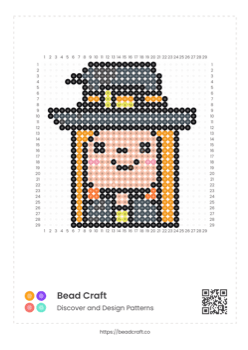 Bead Craft Printable Bead Pattern PDF Preview - Witch pattern