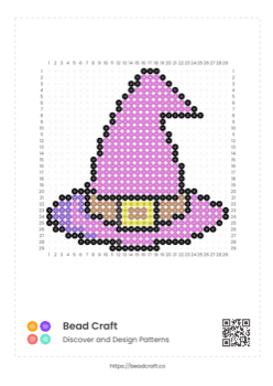 Bead Craft Printable Bead Pattern PDF Preview - Witch Hat pattern